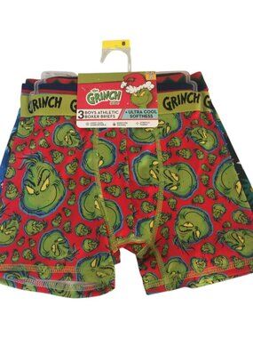 The Grinch Boys Athletic Boxer Brief Size 8 Set of 3 Green Blue Max